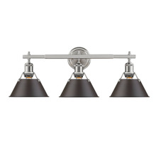  3306-BA3 PW-RBZ - Orwell PW 3 Light Bath Vanity in Pewter with Rubbed Bronze shades